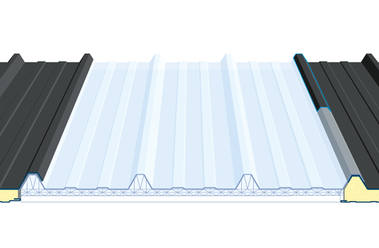 Translucide en polycarbonate double profil 45.333.1000 JI Thermoroof